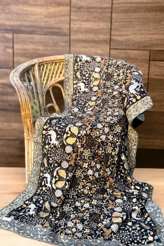 Kashmiri Embroidered Chiffon Dupatta/ Shawls