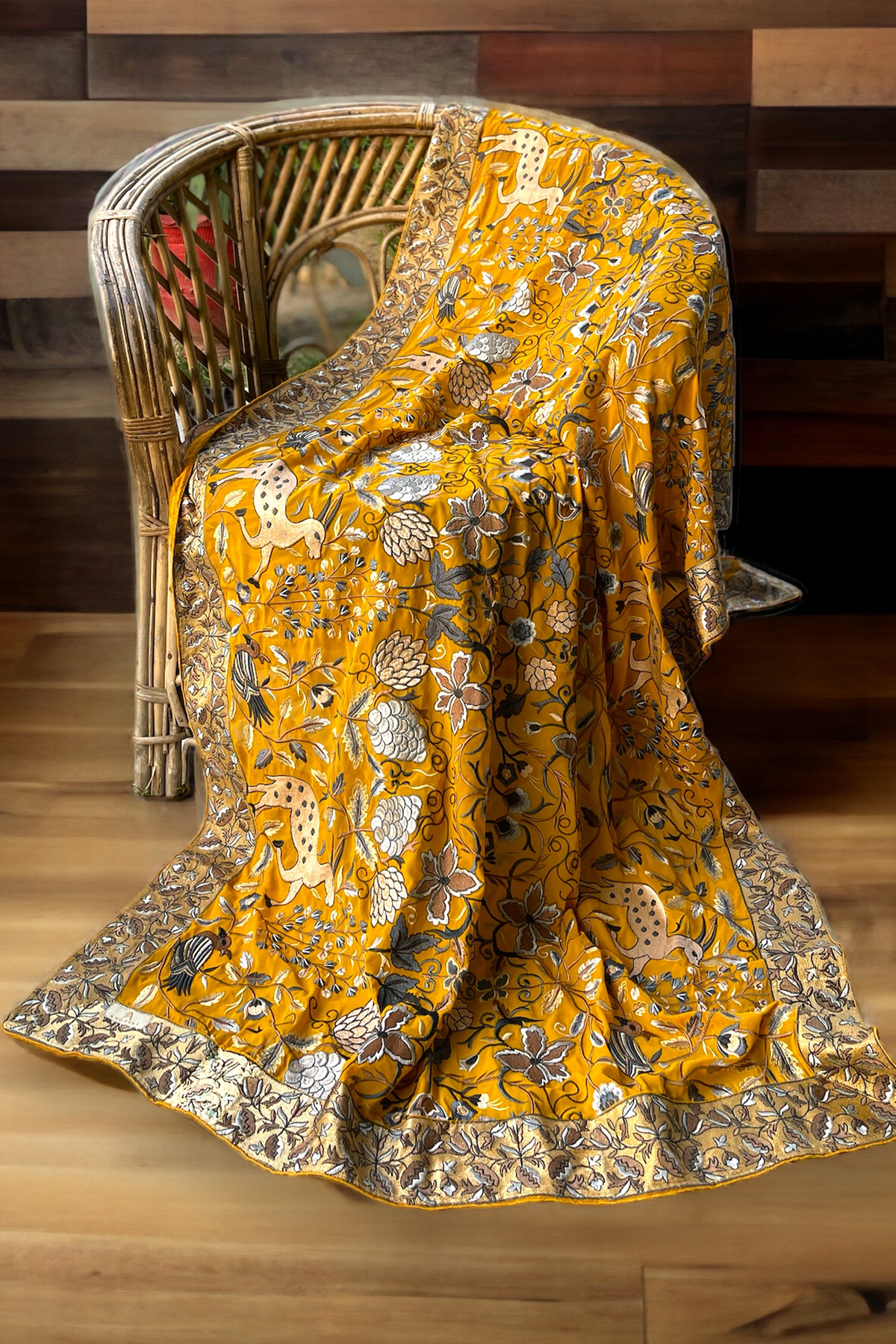 Kashmiri Embroidered Chiffon Dupatta/ Shawls