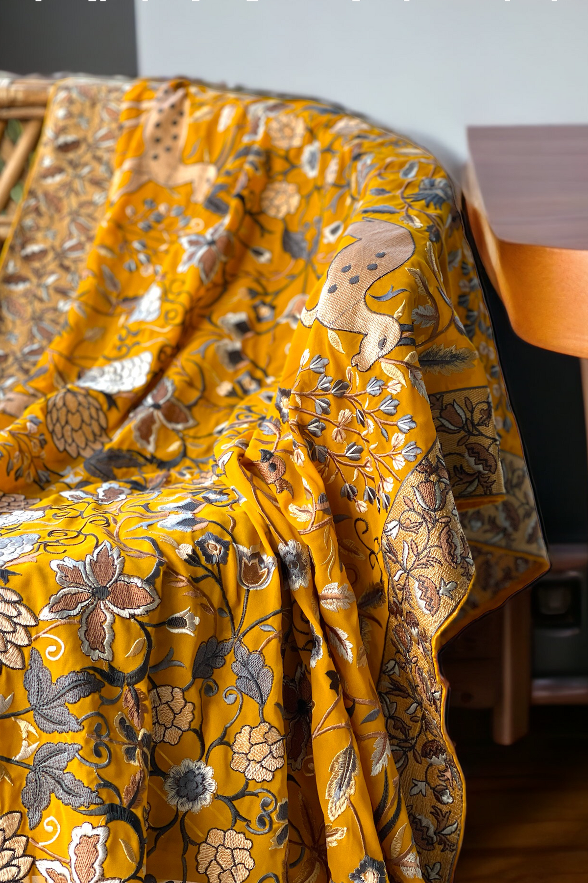 Kashmiri Embroidered Chiffon Dupatta/ Shawls