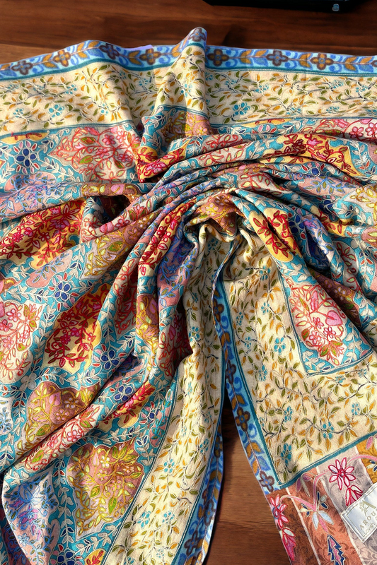 Pure Kalamkar Needle Work Pashmina