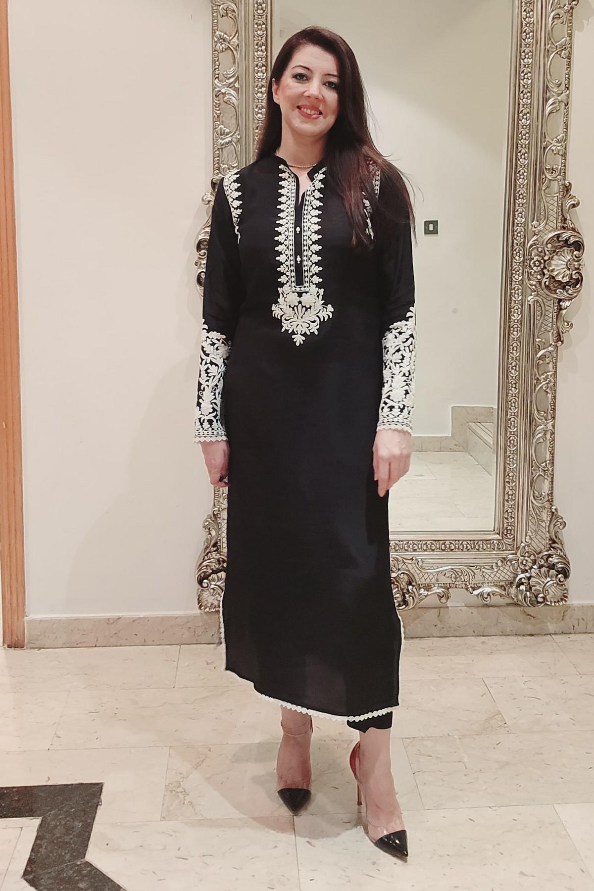 Anchor Embroidered Dress