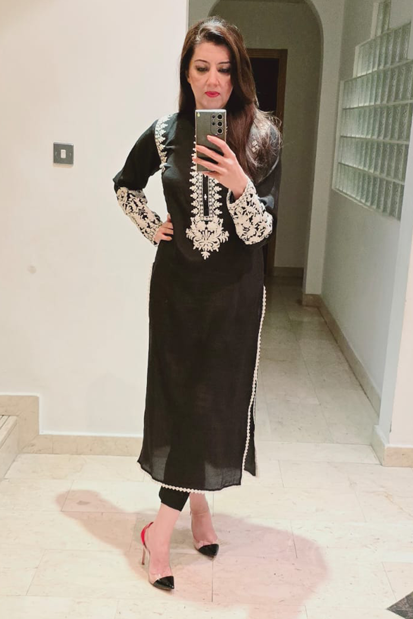 Anchor Embroidered Dress