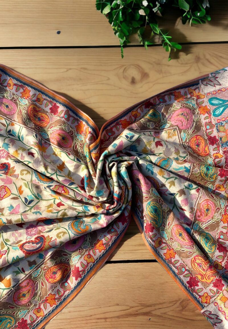 Needle Aari Work Kalamkar Stole