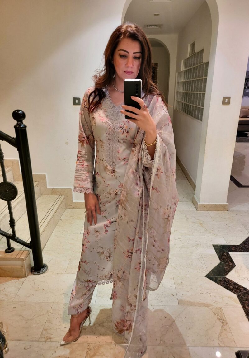 Floral Korean Lawn Dress