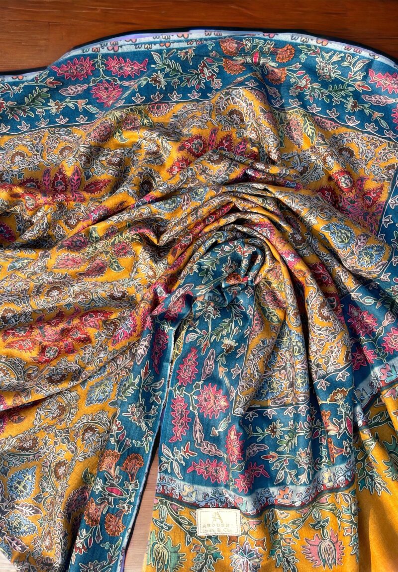 Pure Kalamkar Needle Work Pashmina Shawl