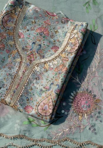 Hand Painted Pure Chinnon Silk Dress