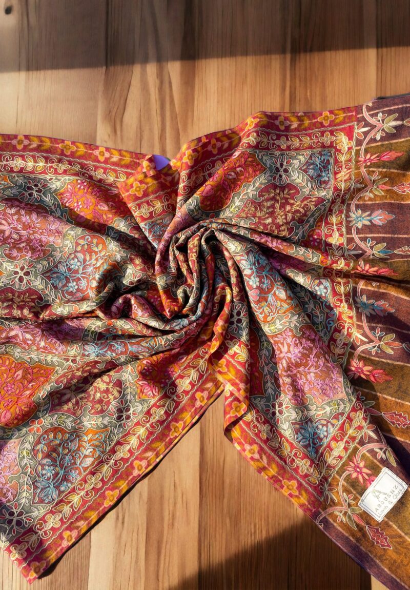 Needle Aari Work Kalamkar Stole