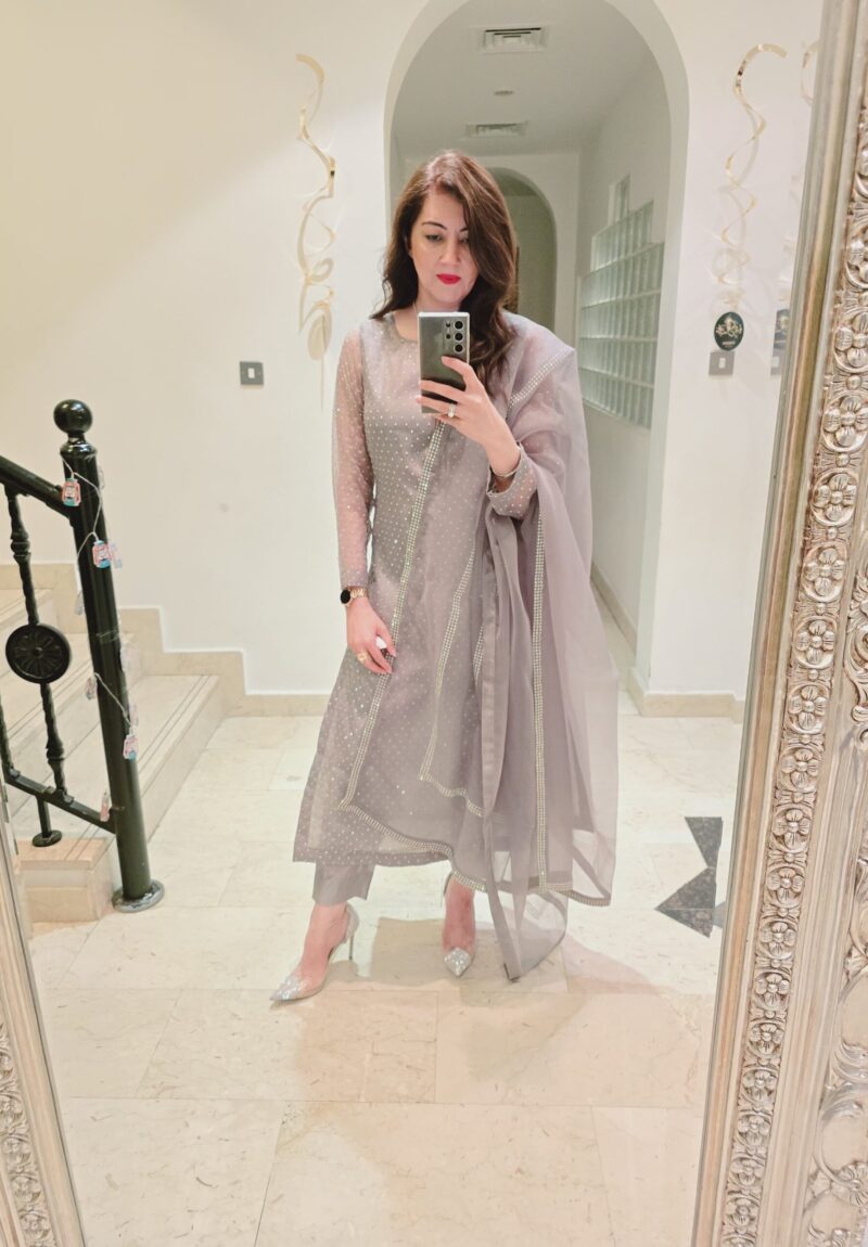 Rhinestone Embellished Organza