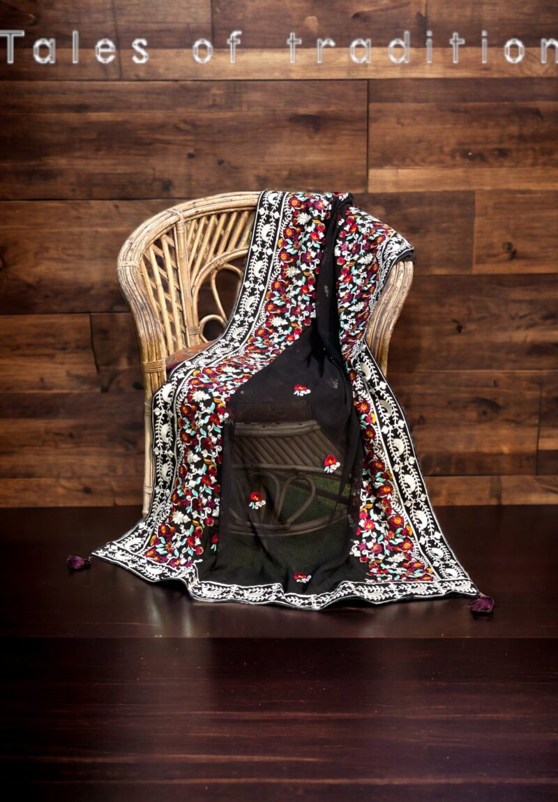 Kashmiri Embroidered Georgette Dupatta/ Shawl