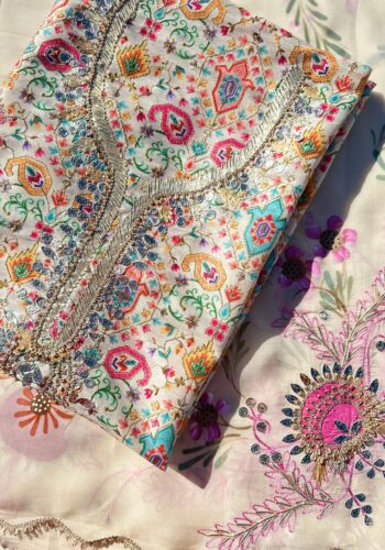 Hand Painted Pure Chinnon Silk.