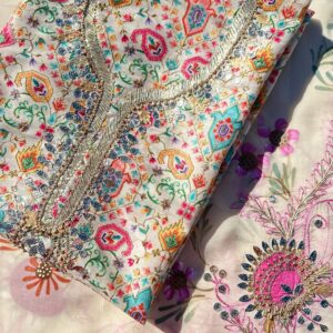 Hand Painted Pure Chinnon Silk.