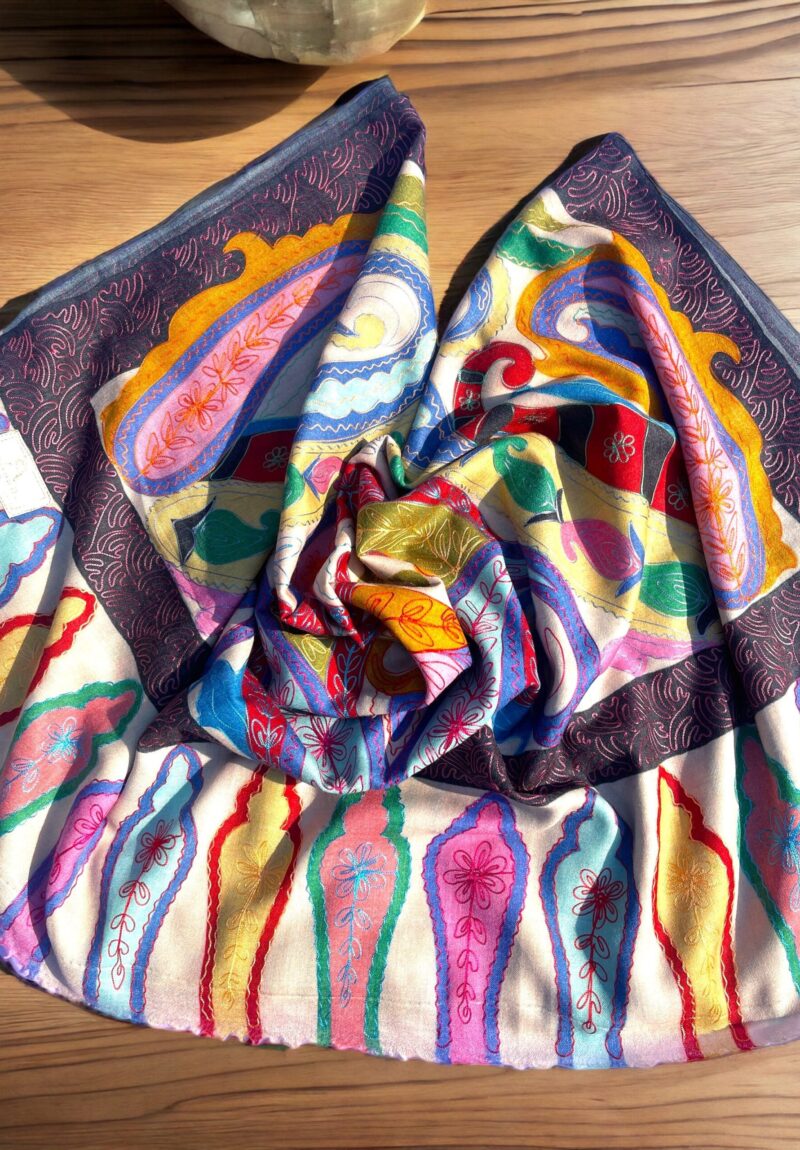 Kalamkar Needle Aari Work Shawl