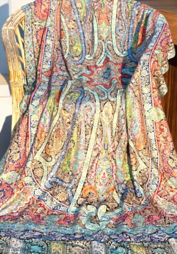 Kalamkar Heavy Aari work Pashmina Shawl